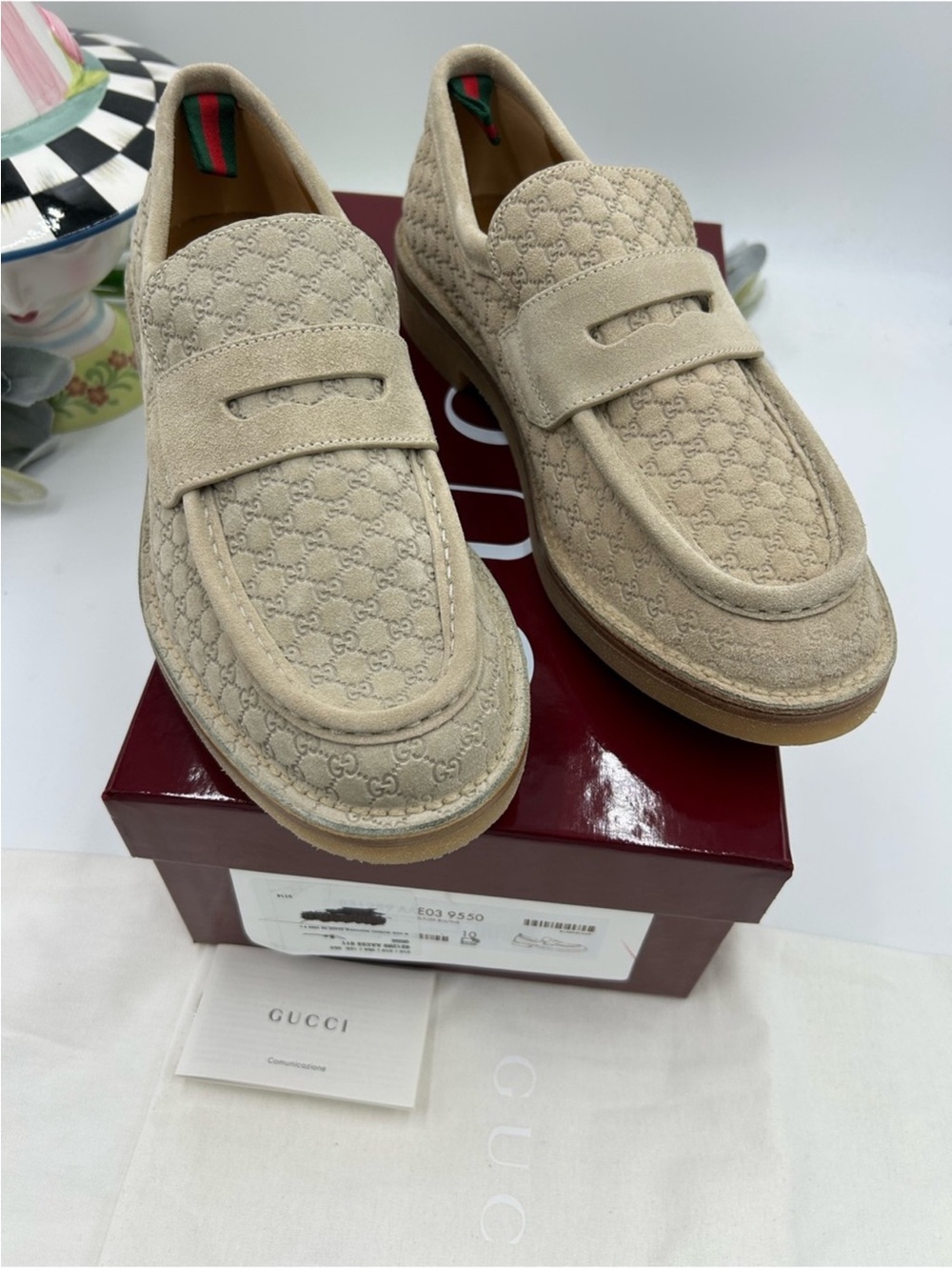 Men’s Gucci GG monogram Web loafer size 10 fit 10.5 US made in Italy